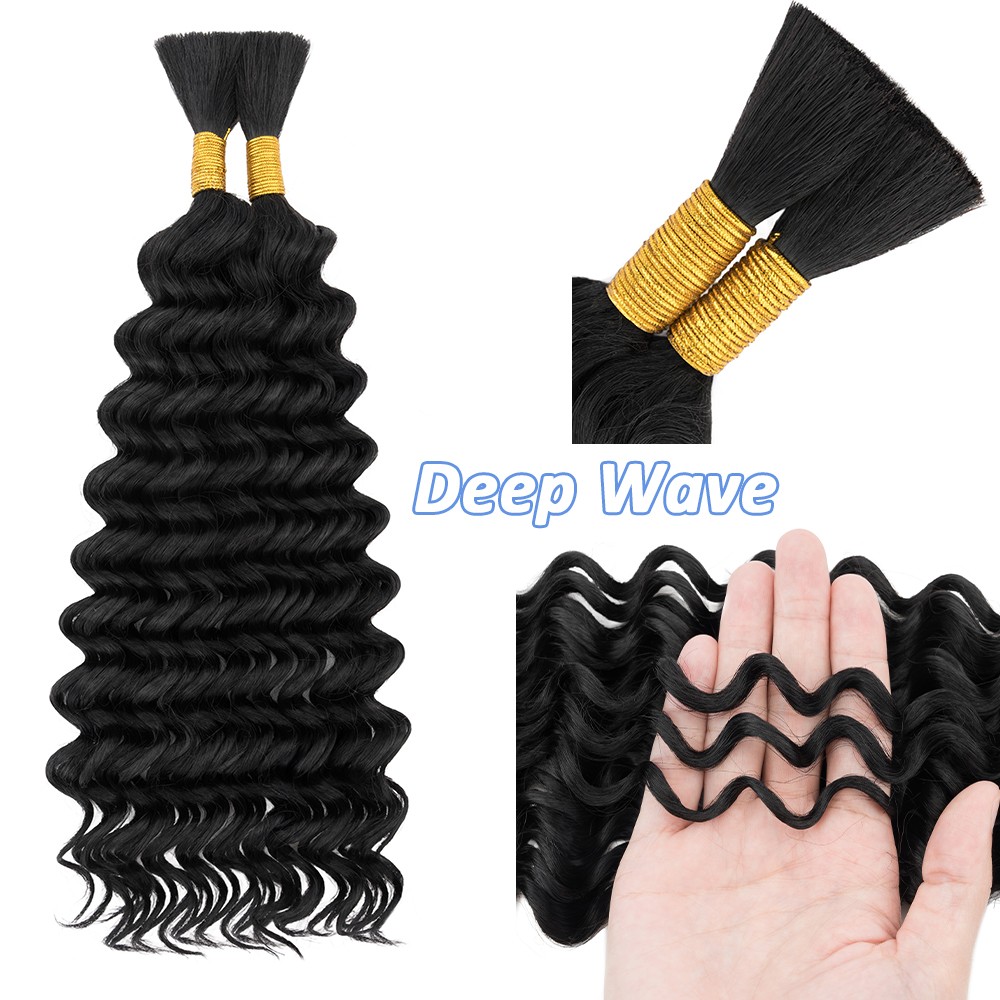 200g Long Curly Braiding Hair Deep Wave Crochet Hair for Black Women Boho Braids
