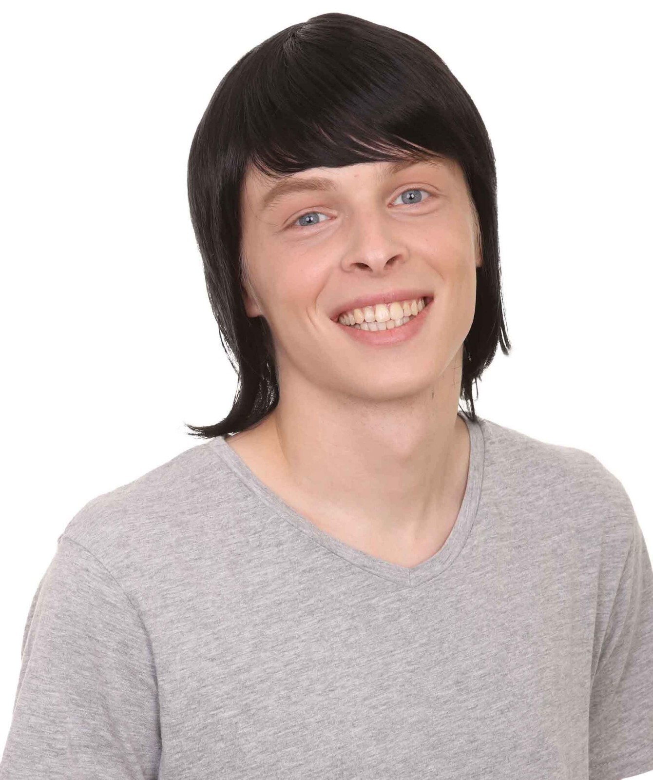 60’s Mod Men Wig | Black Vintage Wig | Premium Breathable Capless Cap HM-228