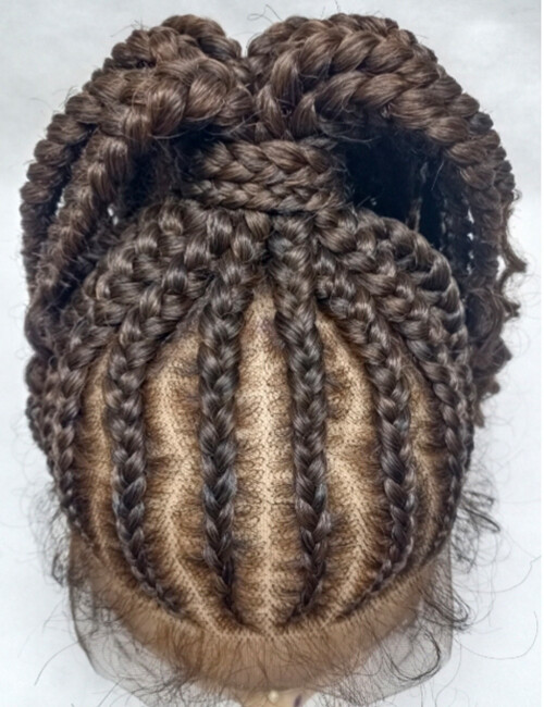 Afro Braided Curly Synthetic Lace Frontal Wig Glueless Heat Resistant Soft