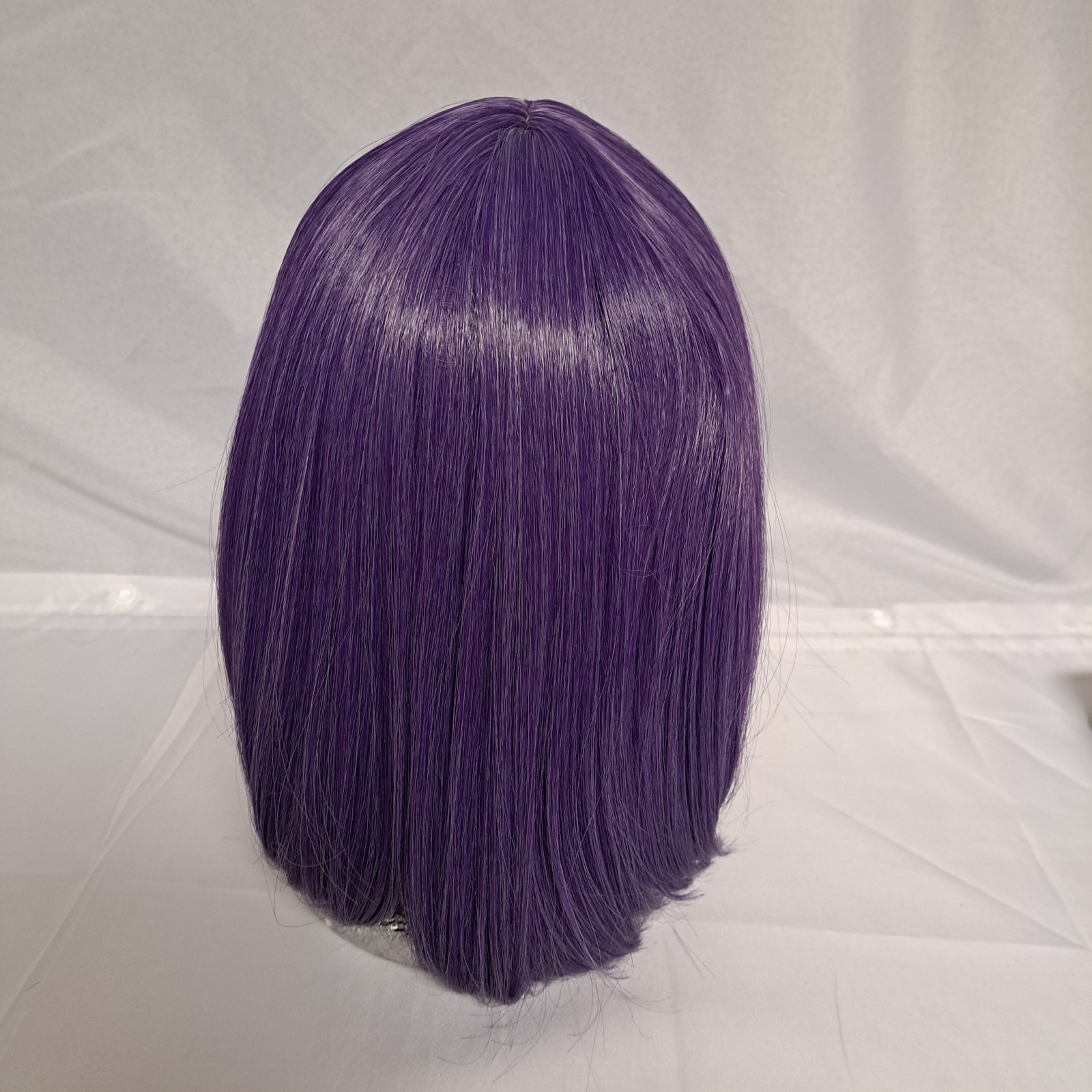 Wig Purple Violet sleek synthetic 12″ bob bangs Anime Cosplay New w/ cap FUN