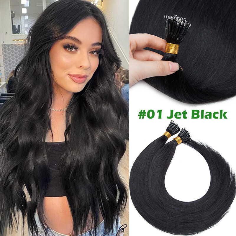Straight Nano Bead Tip Ring 100% Real Remy Human Hair Extensions Thick 1gramms/s