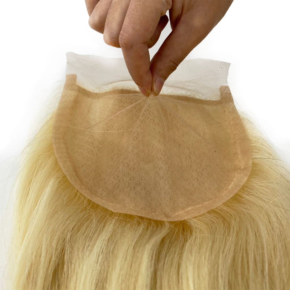 Light Blonde Silk Base Lace Closure 5*5 Virgin Human Hair Silk Top Closures #613
