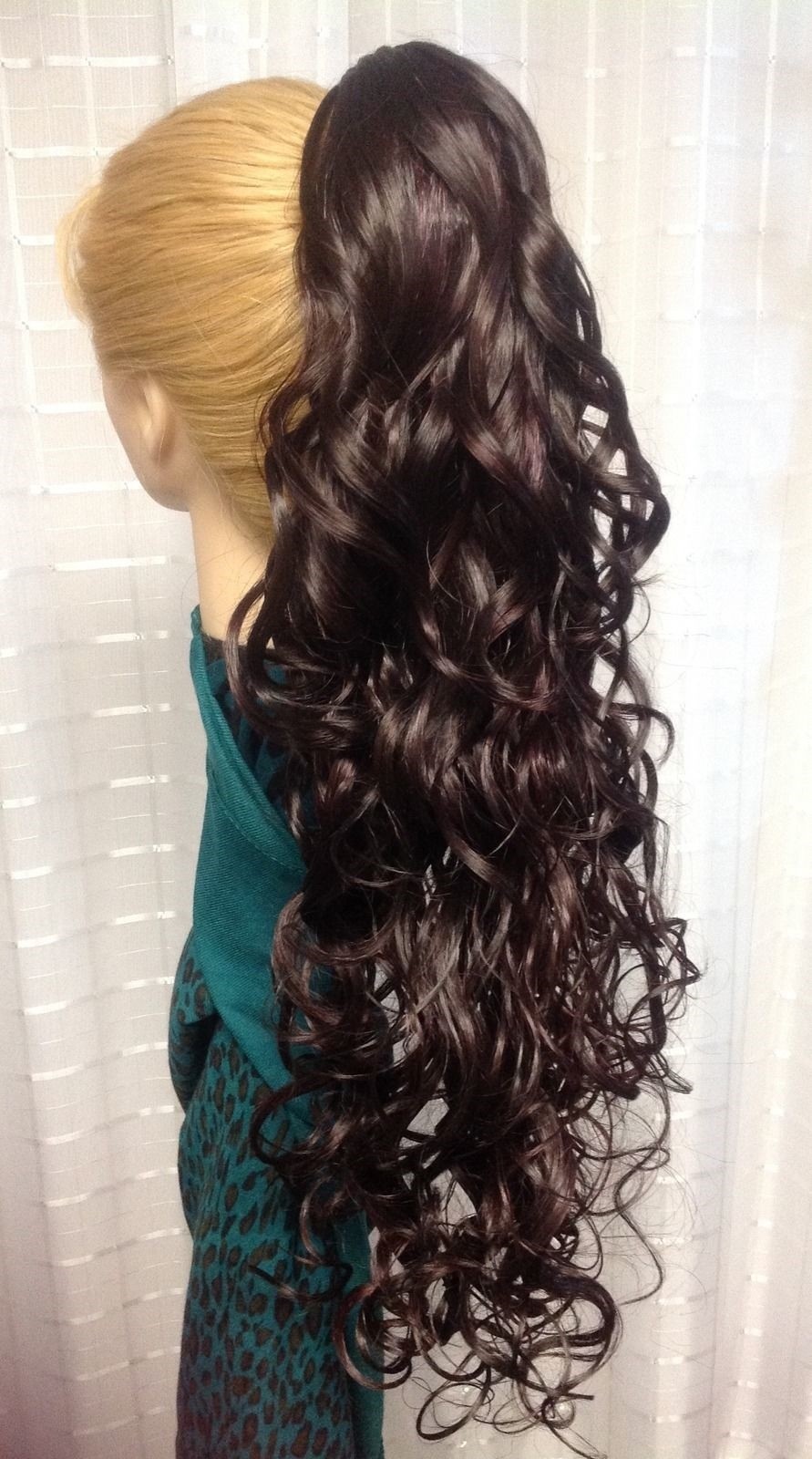 SADIE NATURAL COLLECTION Spiral Curls CLIP-ON HAIRPIECE BLONDE BROWN RED BLACK