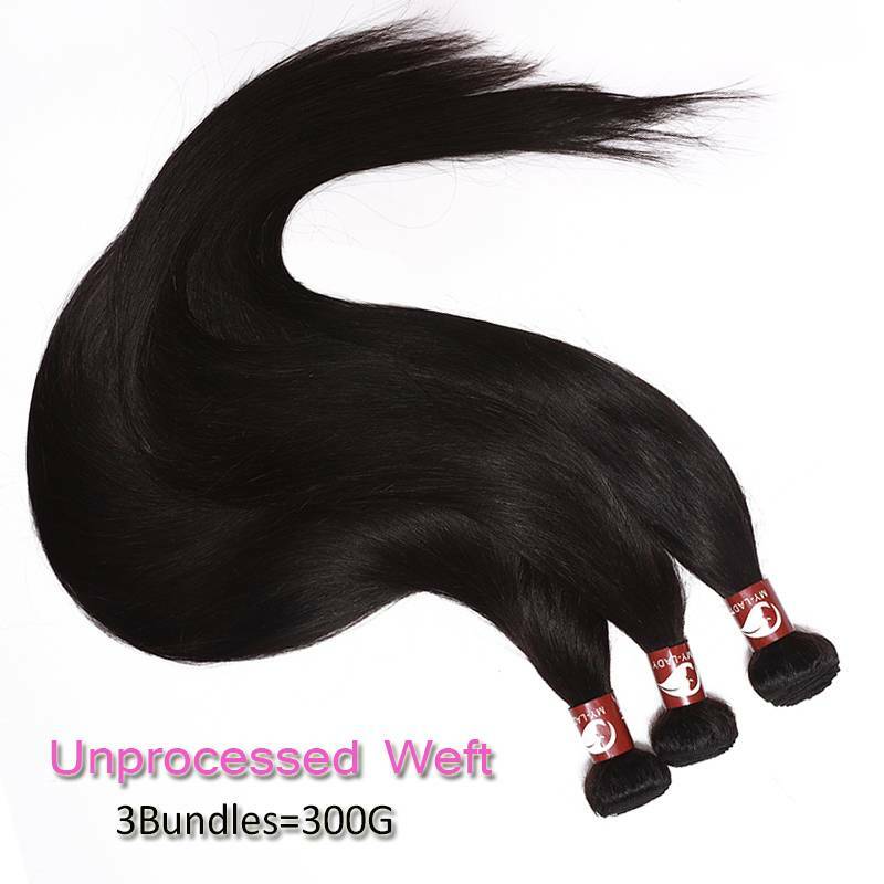 Pre Plucked Lace Closure with 3Bundles Brazilian Virgin Human Hair Wavy Weave US