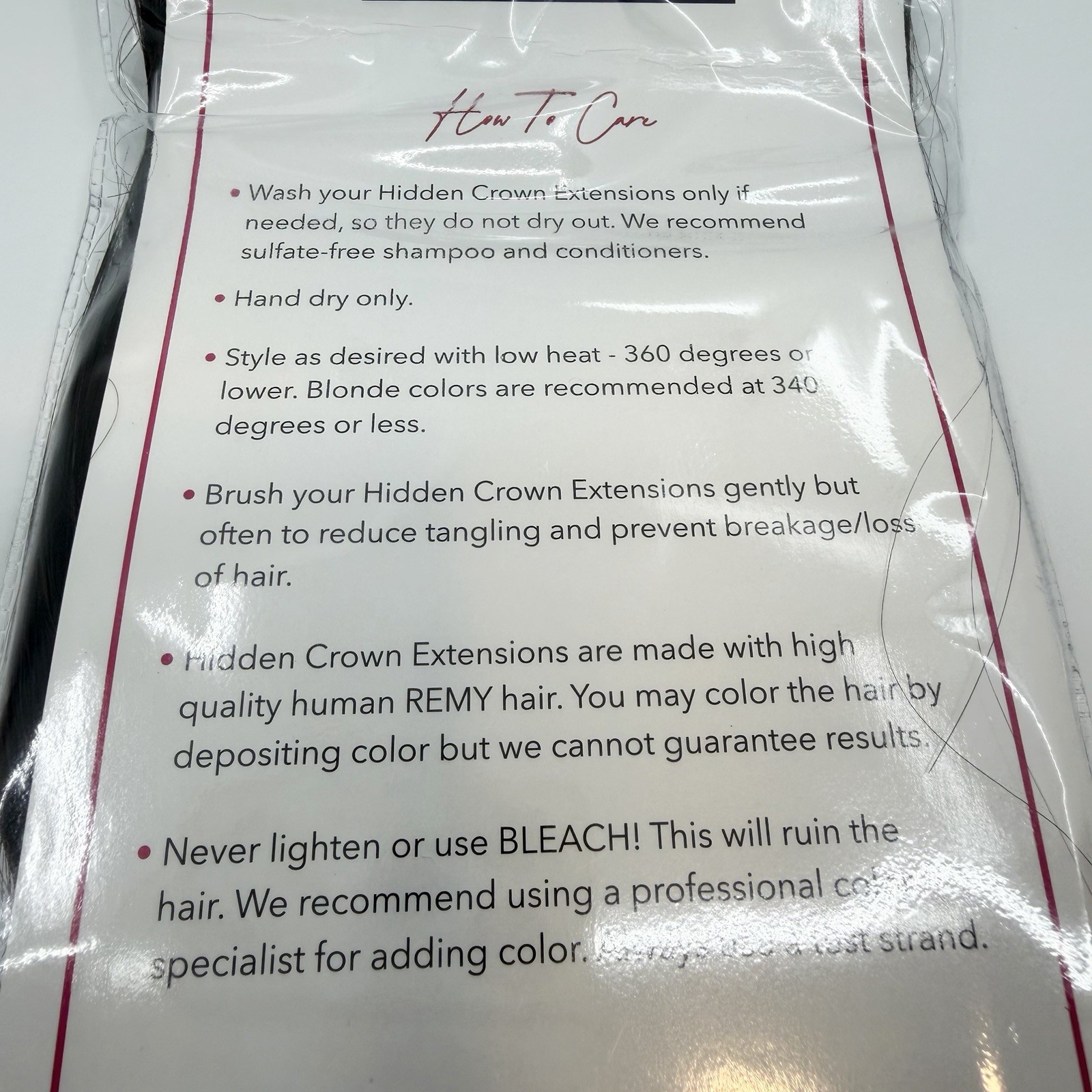 Hidden Crown 18” Crown Clip In Human Hair #2 Off Black 140g New Remy Hair Unused