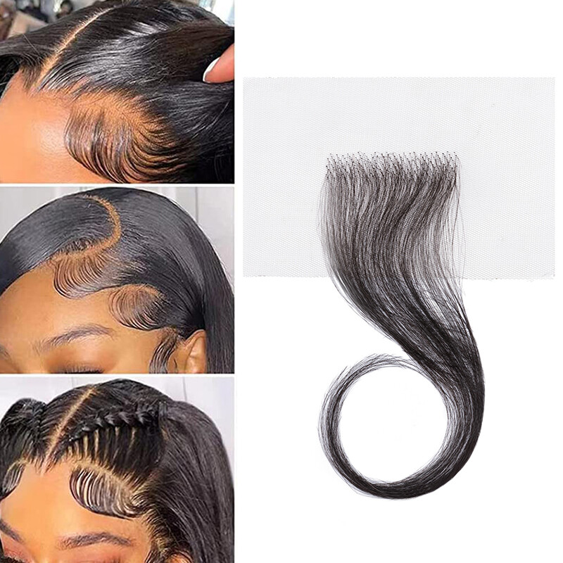 Invisible Baby Hair Lace Edge Stripes Reusable Remy 100% Human Hair Piece Black