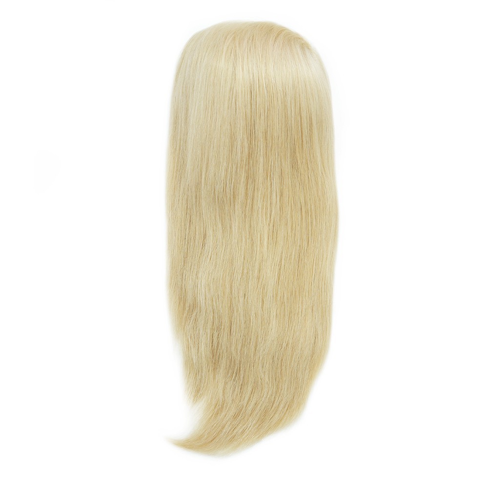 Women Wigs Human Hair Full Head Wigs All Poly Skin Blonde Hair 14”#613