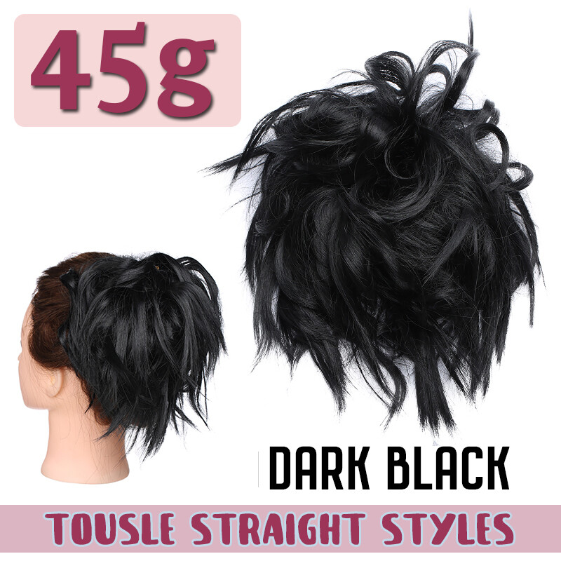 45g Real Large Thick Scrunchie Messy Bun Updo Hair Extension Chignon Ponytail US