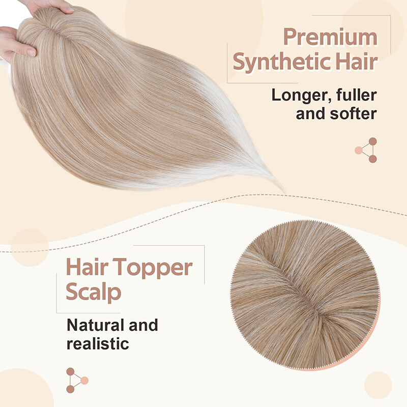 Free Part Women Topper Real As Human Hair Top Toupee Piece Clip in Hairpiece 18″