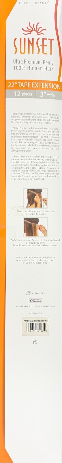 Sepia Sunset Ultra Premium Remy Human Hair 22″ Tape-In Extensions 12pcs #4/27
