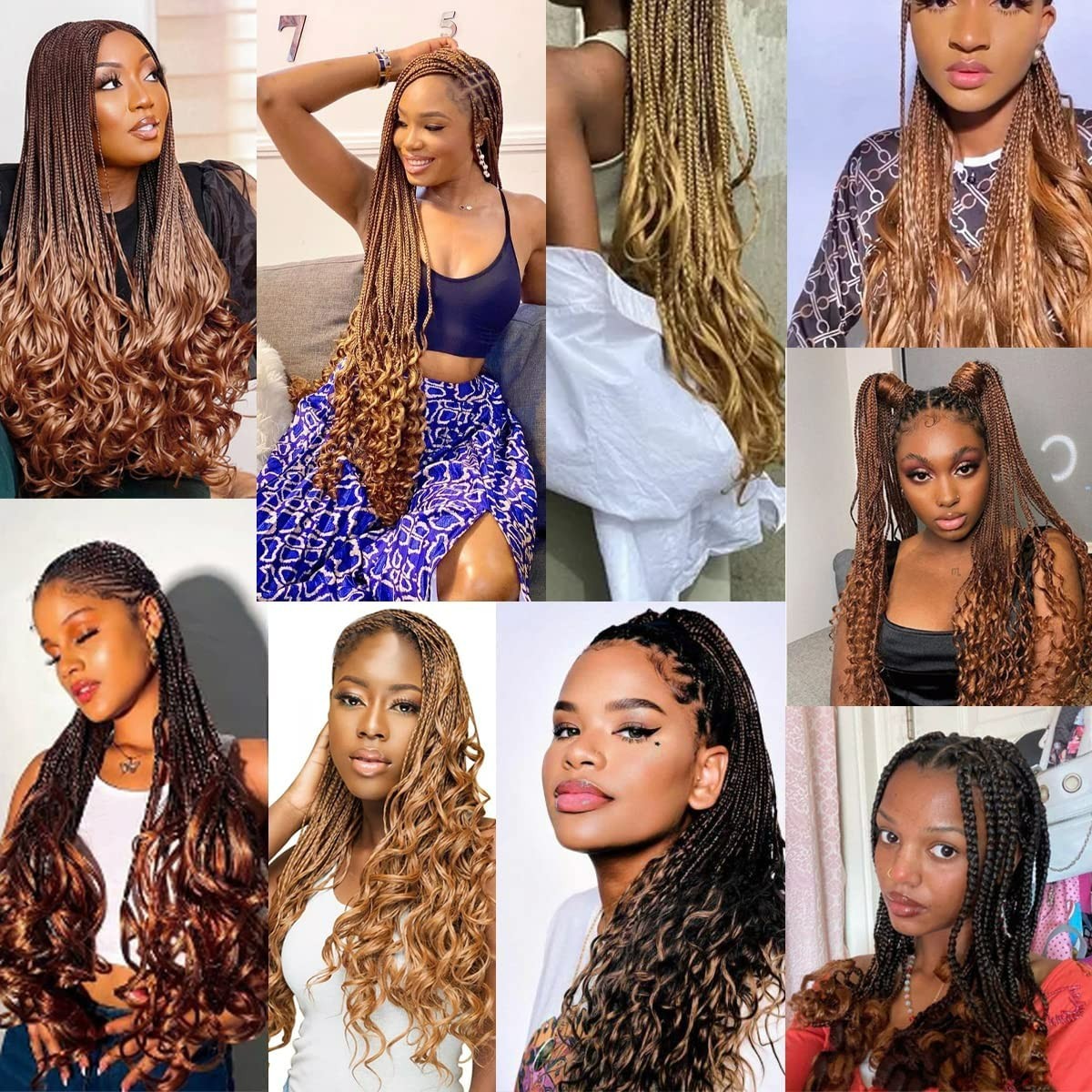 Reusable Curly Braiding Hair – 8 Packs of 24-Inch P27/33 Easy Install Extensions
