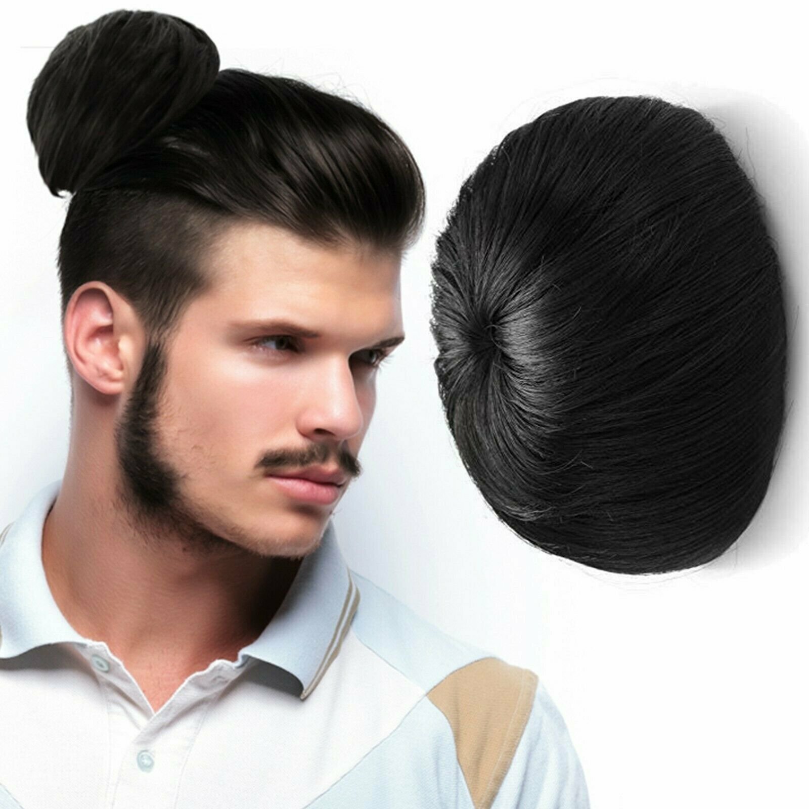 Clip On Instant Man Bun – Synthetic Hair Extension – Funny Gag Gift