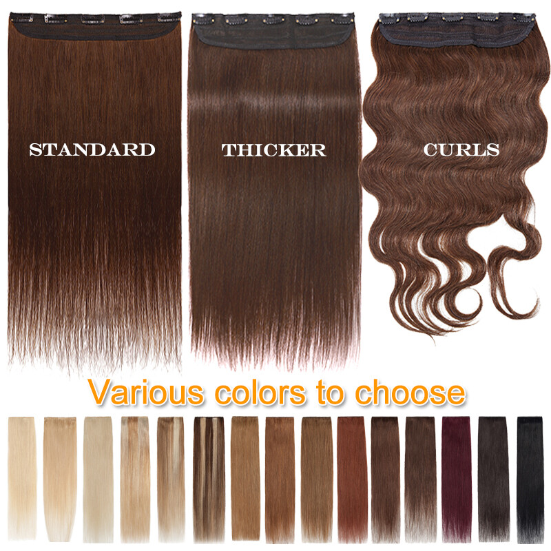 CLEARANCE One Piece Real Remy Human Hair Extensions Thick Clip in Full Head 1PCS