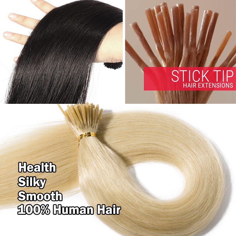 Micro I Tip Real Remy Human Hair Extensions Pre-Bonded Keratin 18″20″22″24″ USPS