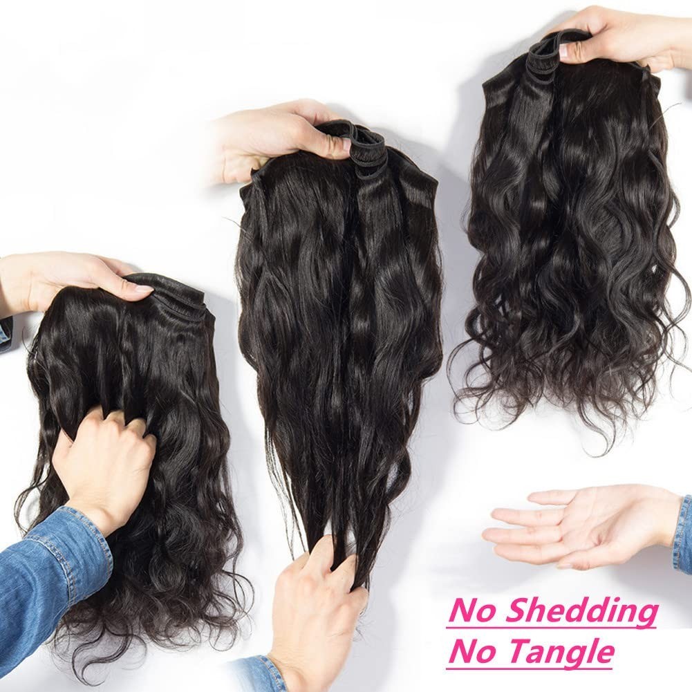 Virgin Brazilian Hair Bundles + Lace Closure Combo