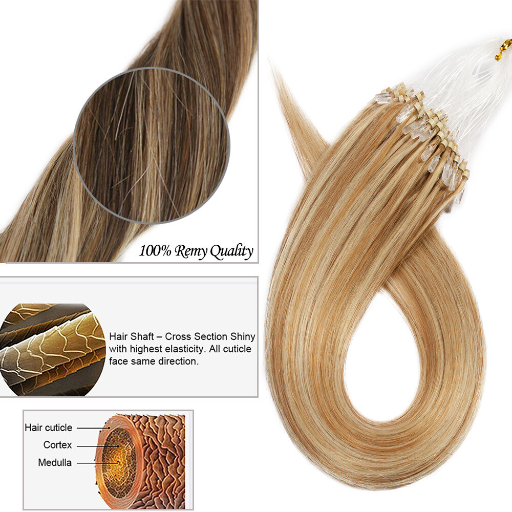 CLEARANCE Micro Loop Beads Real Remy Human Hair Extensions Ring 150S Balayage