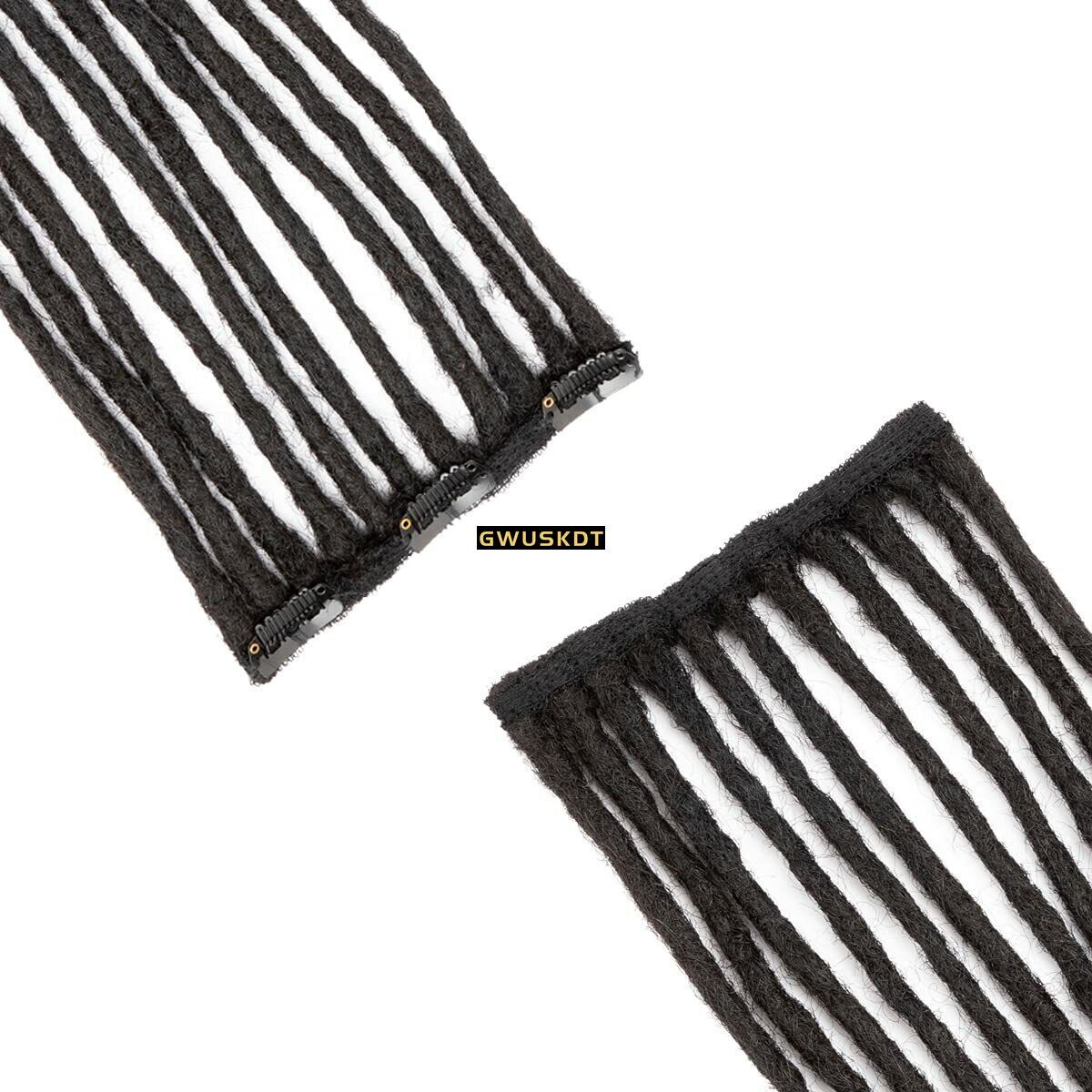 Dreadlocks 0.2 0.4 0.6 0.8cm black Real Human Hair Clip in Dreadlocks Extensions