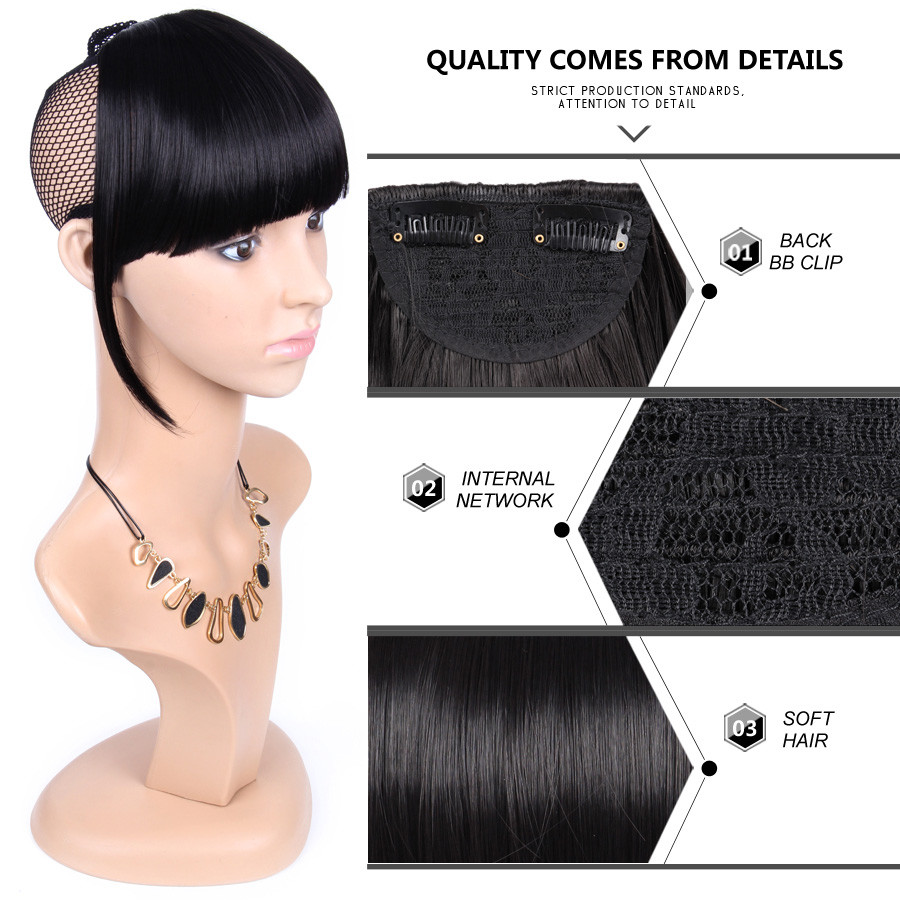100% Real Straight Bang Clip in on Fringe Hair Extensions Humans Hairpiece ncw8