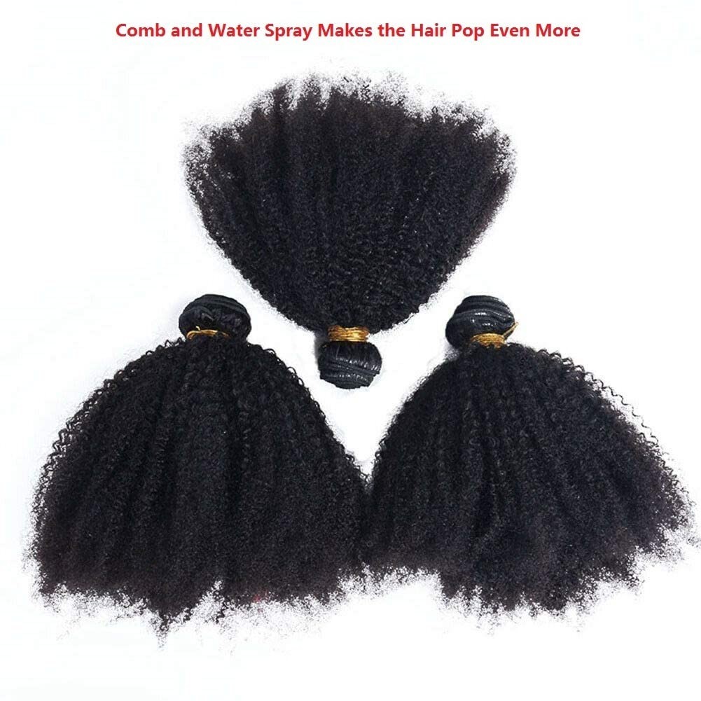 Mongolian Afro Kinky Curly Bundles Human Hair 4B 4C Afro Kinky Human Hair Bun…