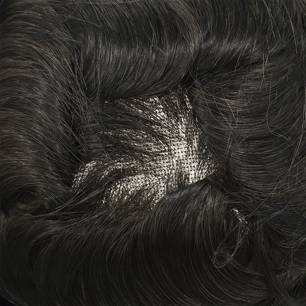 Toupee For Mens Human Hair Lace Skin Replecement System Bleach Knots Hair Pieces