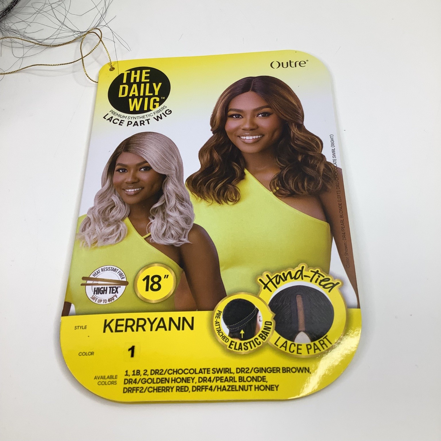 Outre THE DAILY WIG KERRYANN 18″ Lace Part Wig Synthetic Fiber Color 1 Black