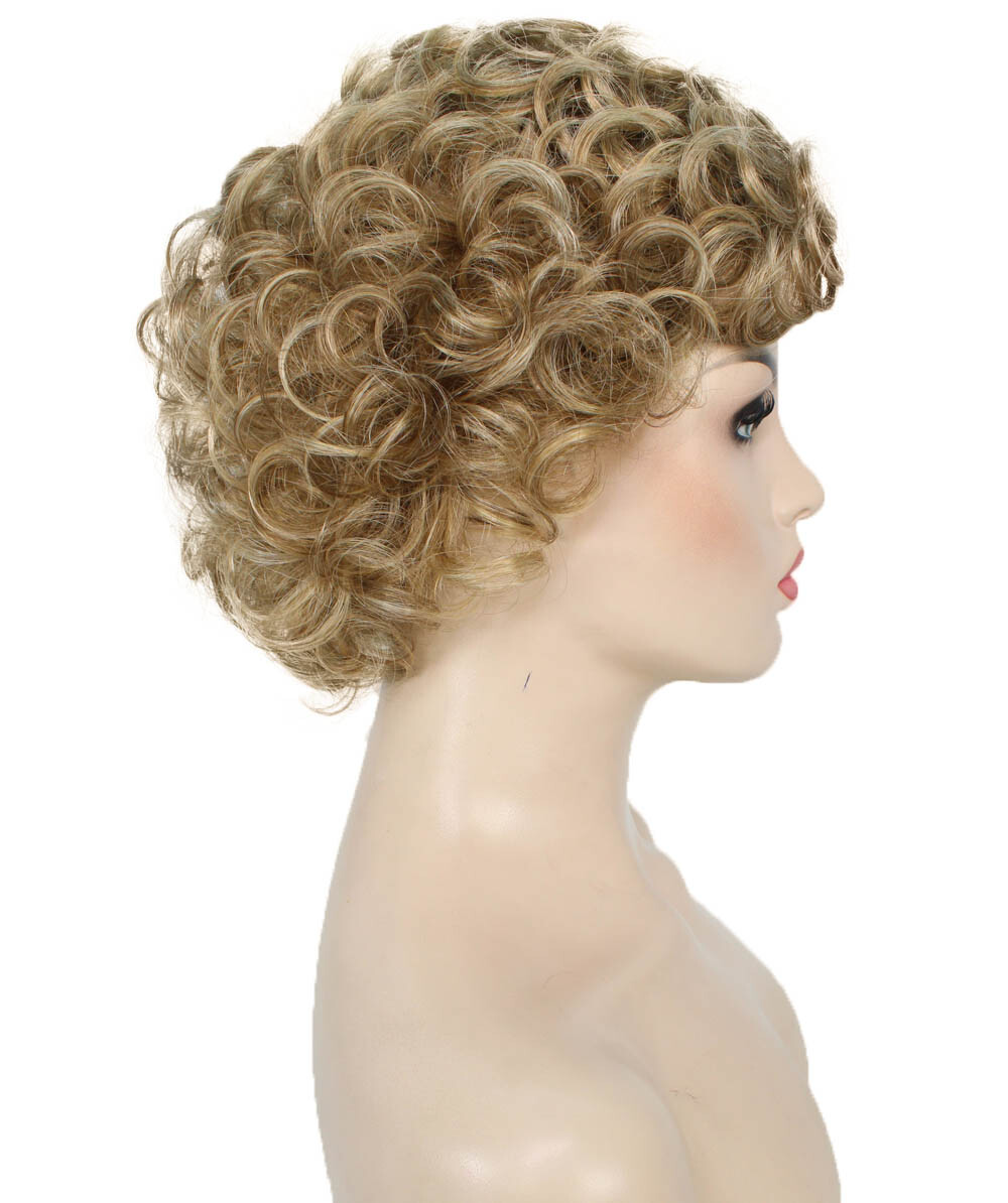 Monroe – Curly Kanekalon Synthetic Fiber Full Wig, 4 – 4.5 in, Ash Blonde