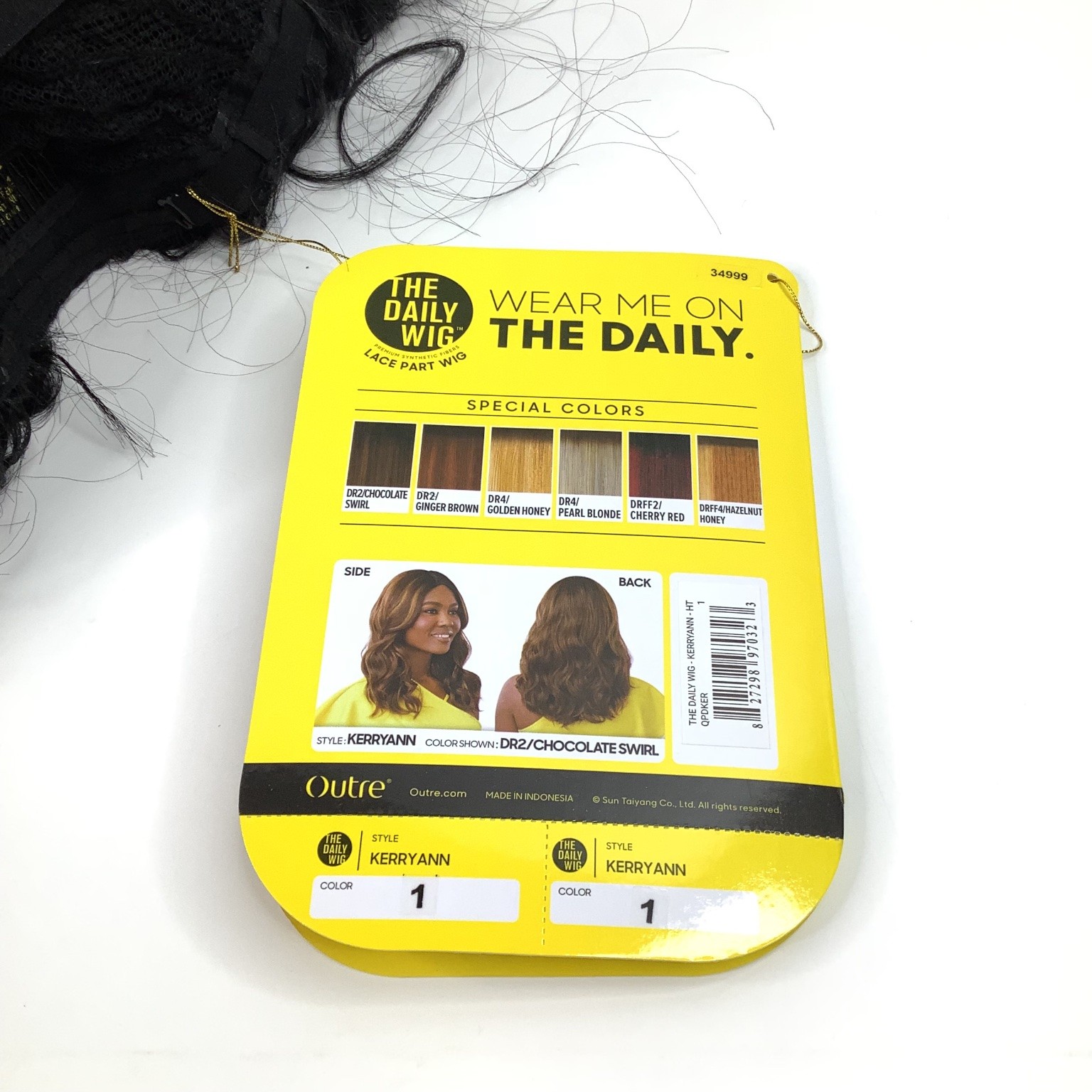 Outre THE DAILY WIG KERRYANN 18″ Lace Part Wig Synthetic Fiber Color 1 Black