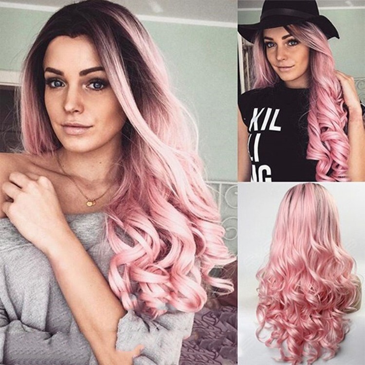 26″ Synthetic Hair Full Wigs Natural Long Wavy Wig Heat Resistant Multi Color