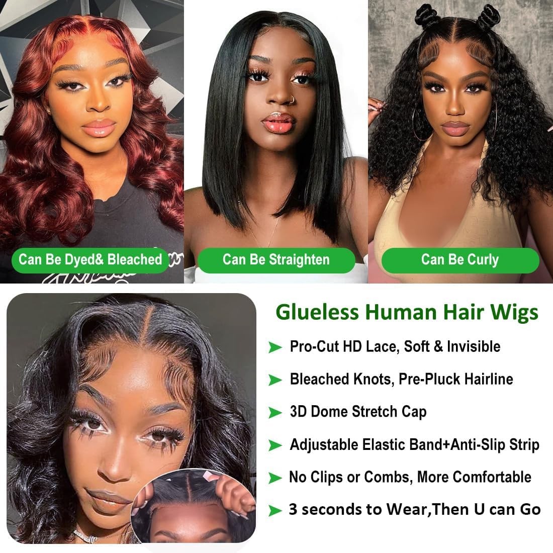 Gabrielle 16 Inch Wear And Go Body Wave Glueless Wigs Human Hair 6X4 Hd Lace