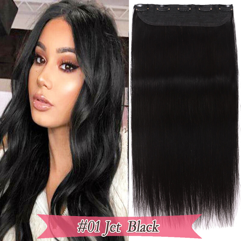 Highlight One Piece Weft With Clips Real Remy Human Hair Extensions Half Head US