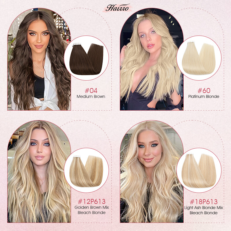 Thick Double Drawn Tape In Real Russian Remy Human Hair Extensions Skin Weft US