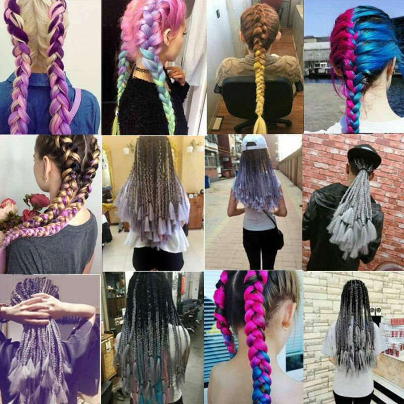 24″ Jumbo Braiding Hair Extensions Kanekalon Synthetic Yaki Afro Box Twist Braid