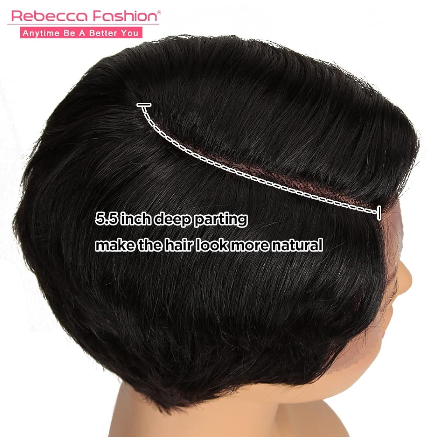 Short Pixie Lace Front Wig, Side Part, HD Lace, Pre-Plucked, Natural Color
