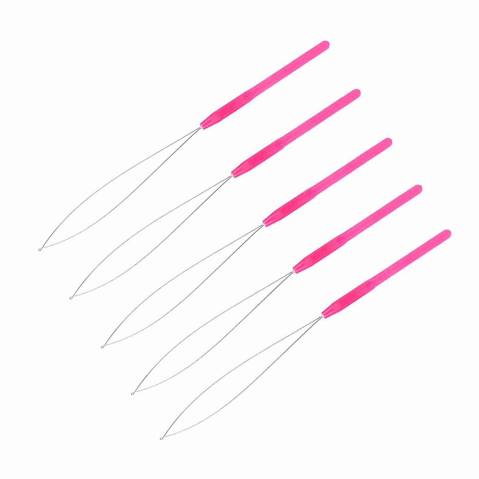 Plastic Handle Pulling Loop Needle Lightweight Hair Extension Tool For Easy