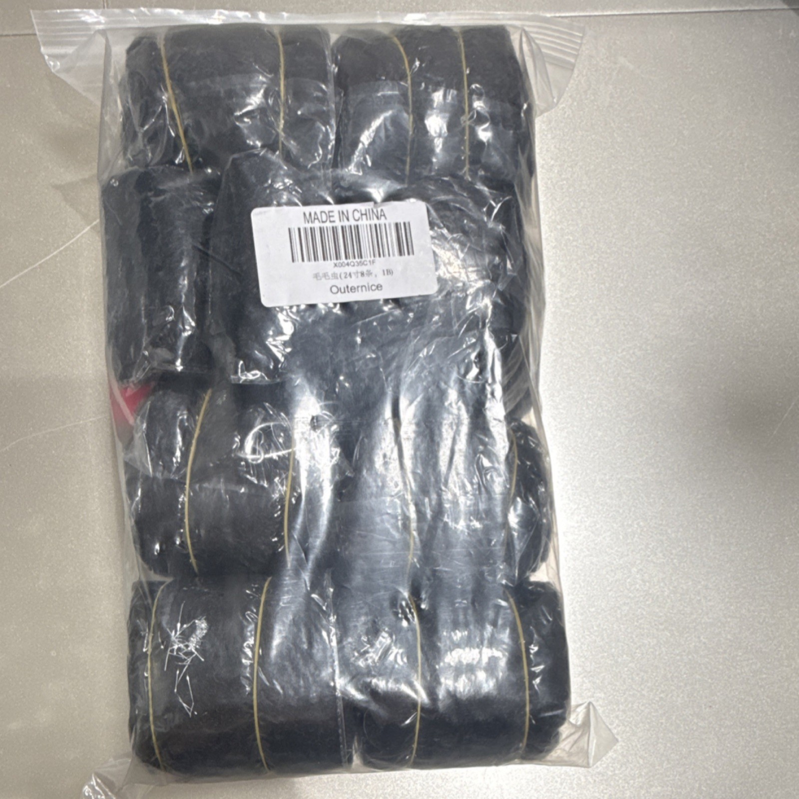Outerlice Hair Extension Weft Black 24 in for Women