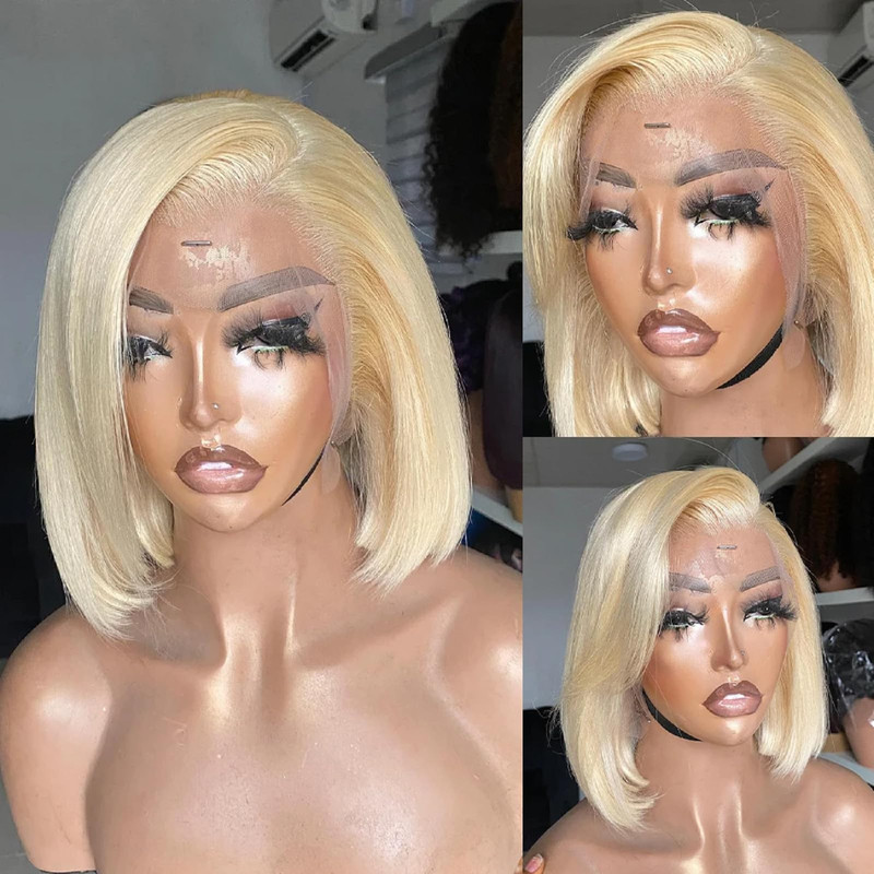Munx Blonde Human Hair Bob Wig For Black Women Wear And Go Glueless Bob Wig