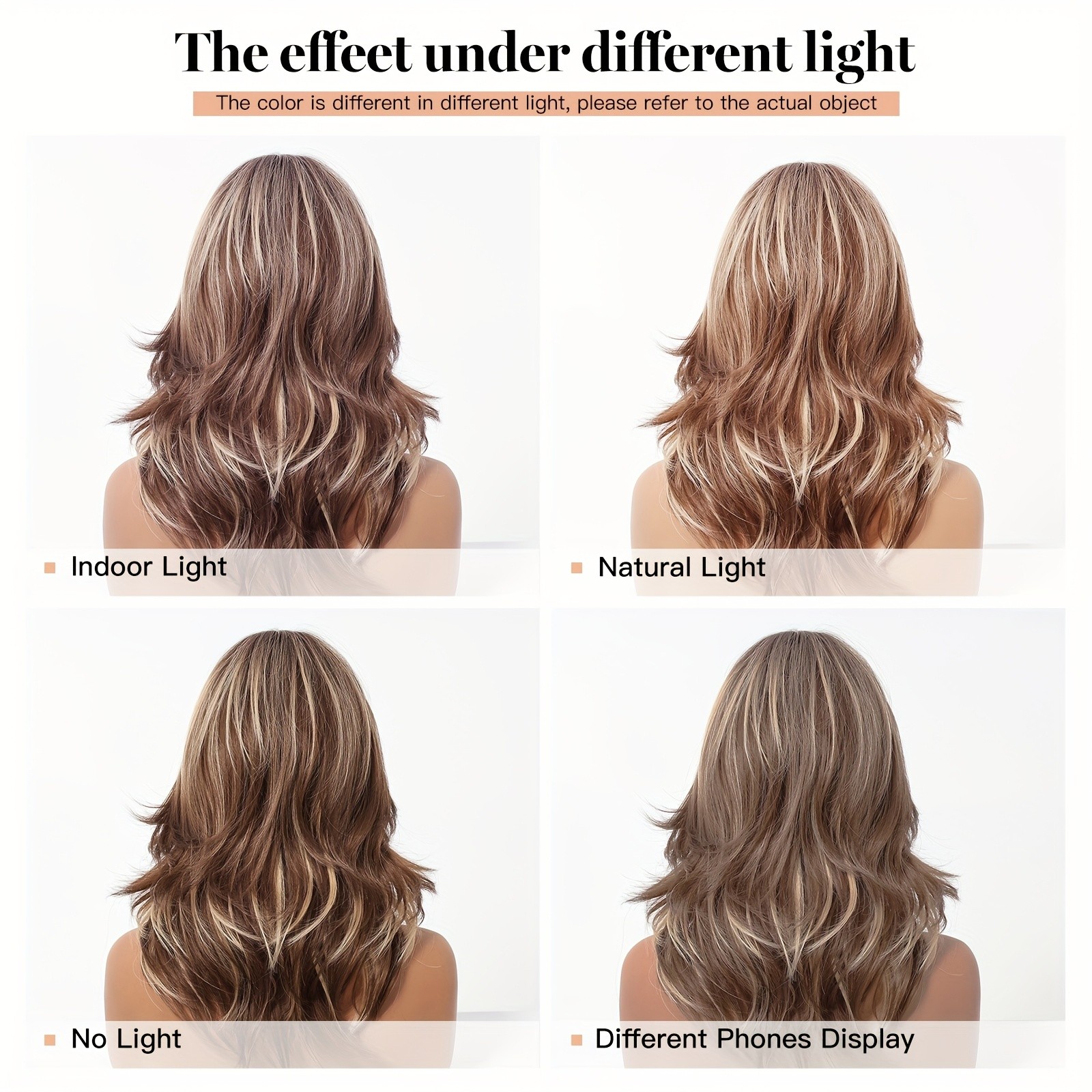 20″Light Brown Wigs for WomenShoulder Length Wig for Daily Party Use