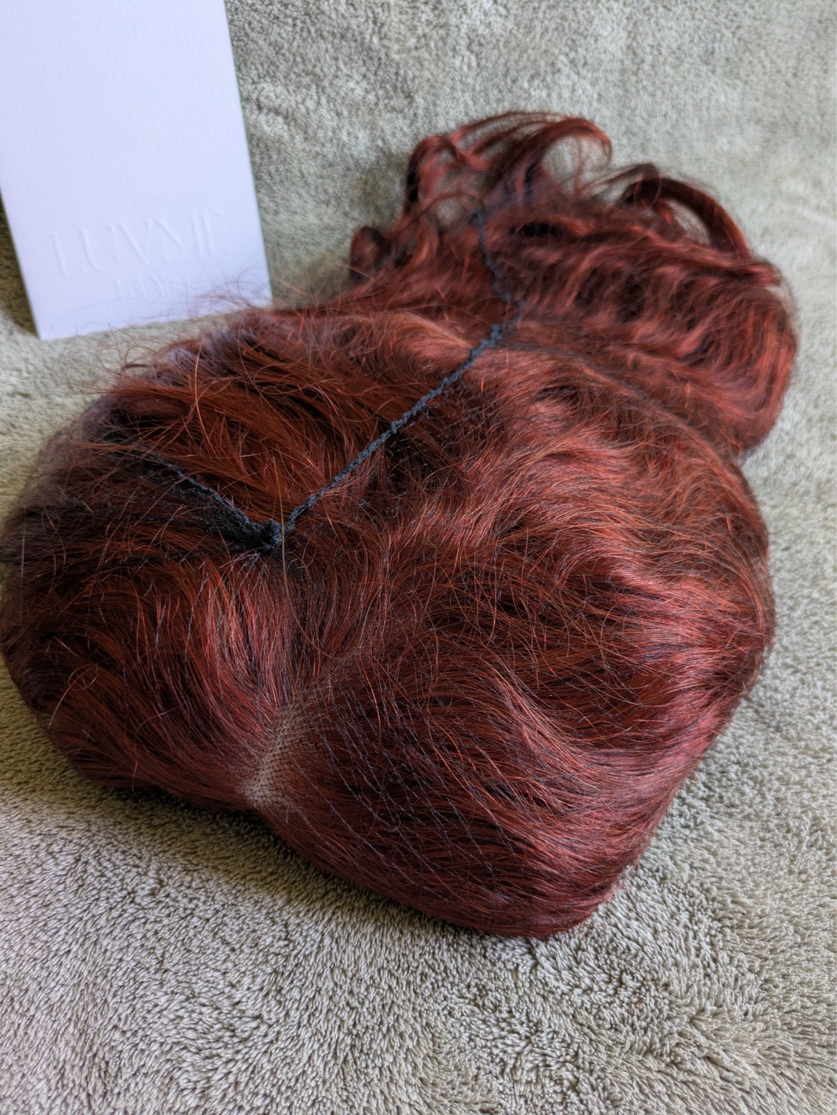 Luvme Human Hair Wig Red Long 19″ w Box Unused