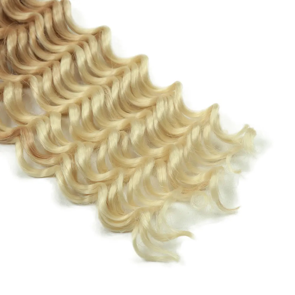 Women’s 22 Inch Soft Ombre Deep Twist Synthetic Crochet Braiding Hair Extensions
