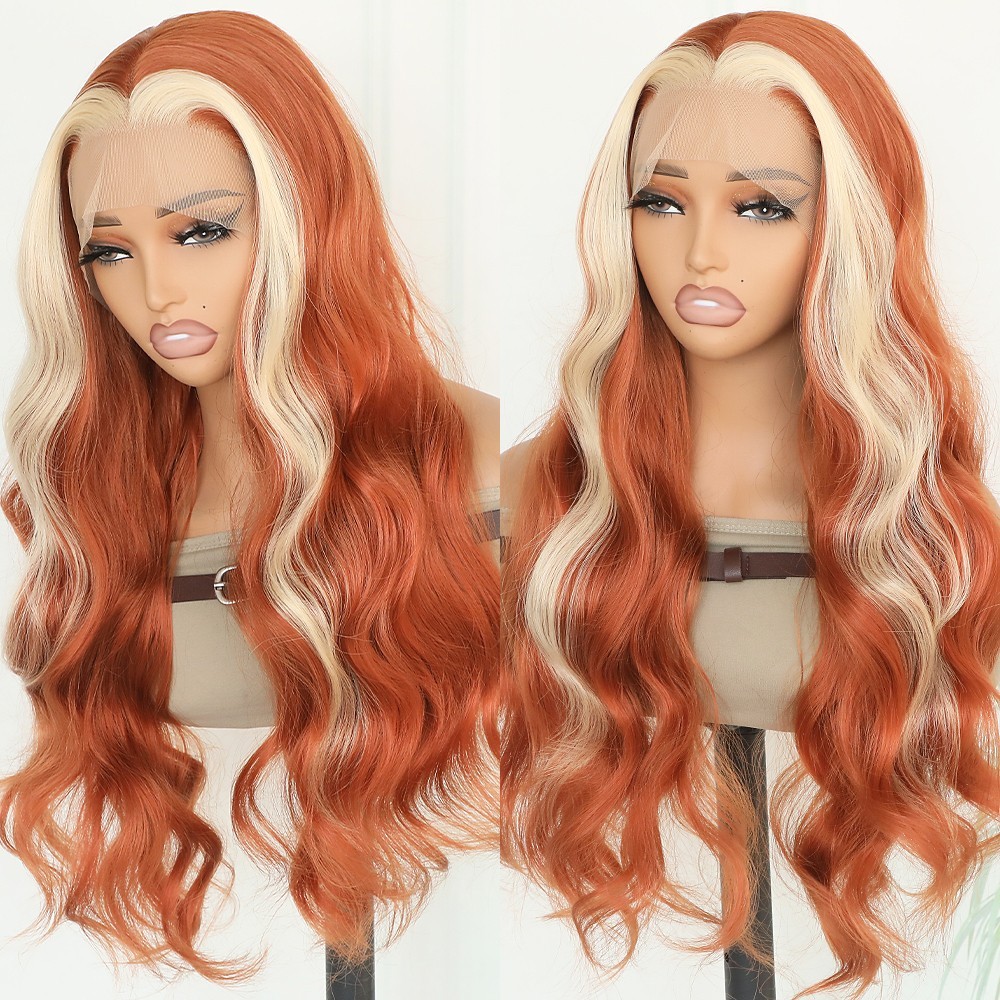 Heat Resistant Fiber Synthetic Lace Front Wigs Glueless Natural Hairline Party