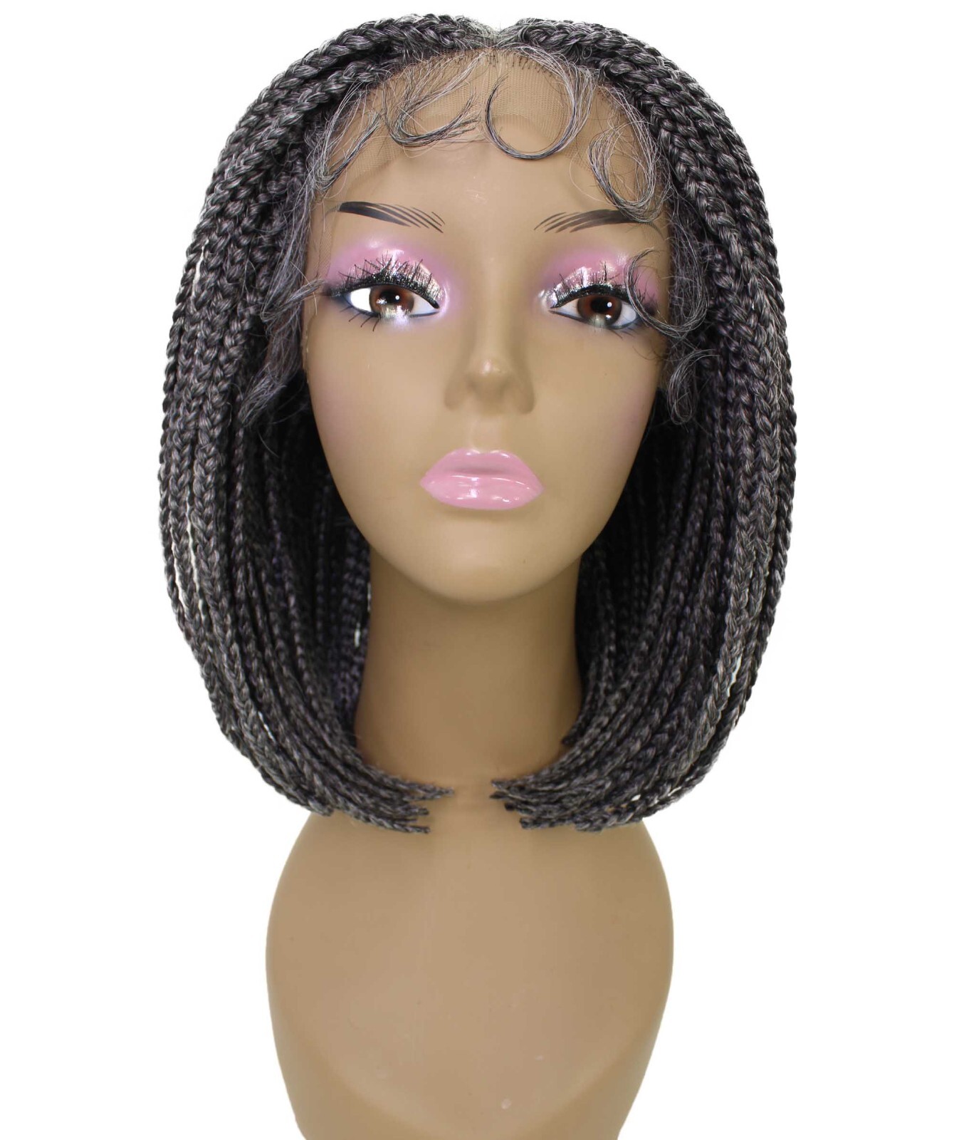 LUXLUXE Tiara Straight 12 in Long 4X4 Hand Tied Lace Braided Wig, BLB-0140