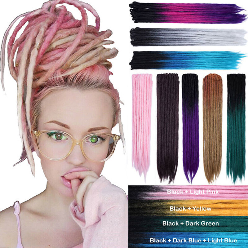 Hip-pop Wool Dreadlocks Crochet Single Ended Braided Hair Extensions Dreads Locs