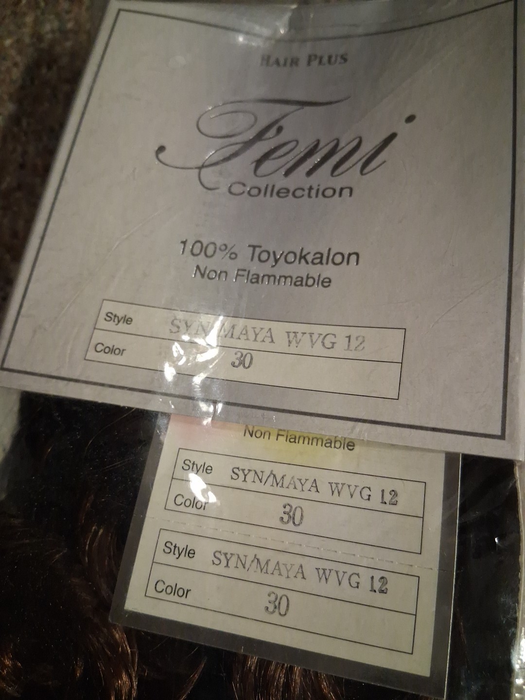 Femi Collection Hair Plus 100% Toyokalon Hair New ExW 12in Color 30 Syn/mayawvg