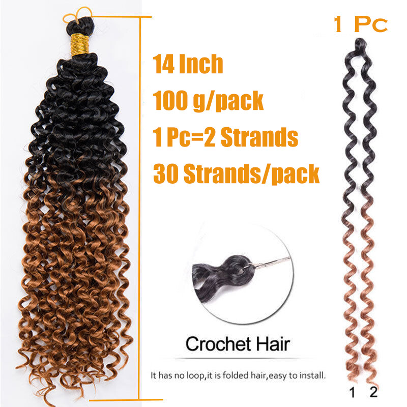 Afro Kinky Curly Hair Water Wave Crochet Braid Deep Weaving Synthetic Extension