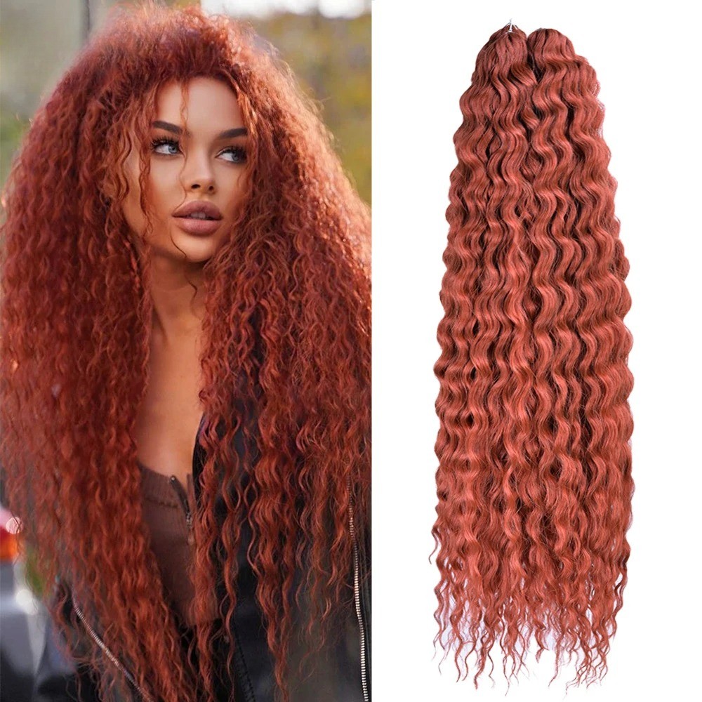 22Inch Ombre Blonde Ariel Curl Water Wave Synthetic Braiding Hair Extensions