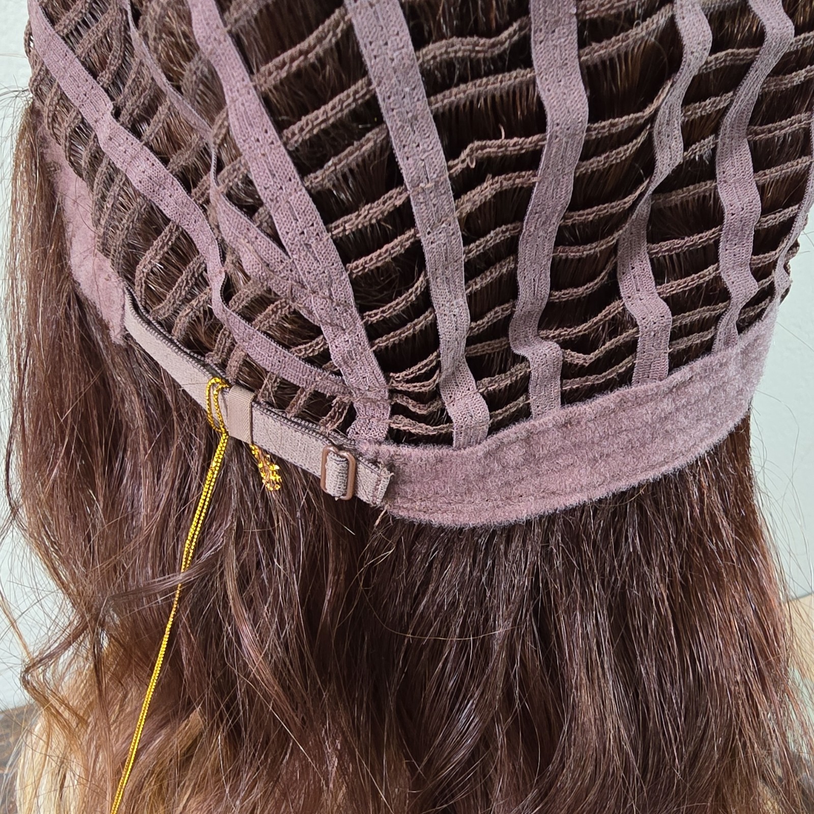 Ombré Brown Blond Wavy Wig Classic Cap Free-Part Adjustable Strap Medium 21-30in