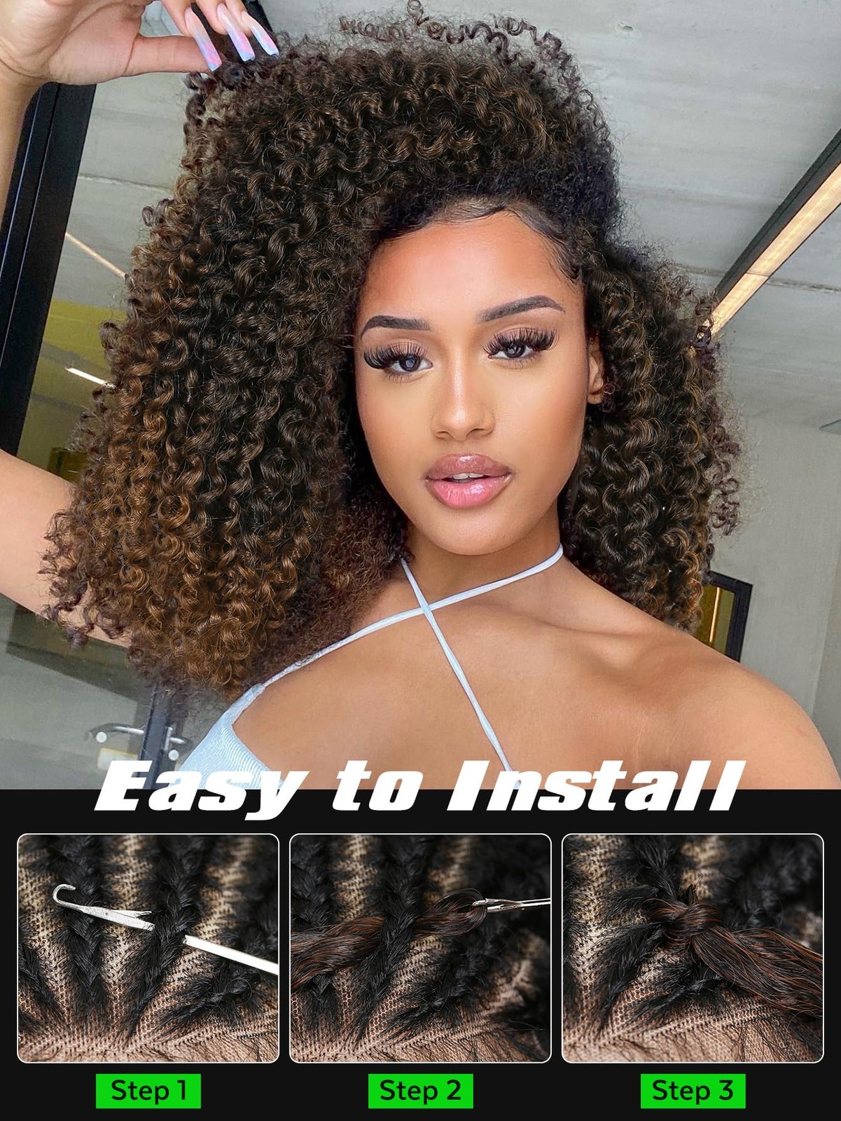 Afro Kinky Curly Crochet Hair Extensions – Marlybob Braiding Hair for Black W…