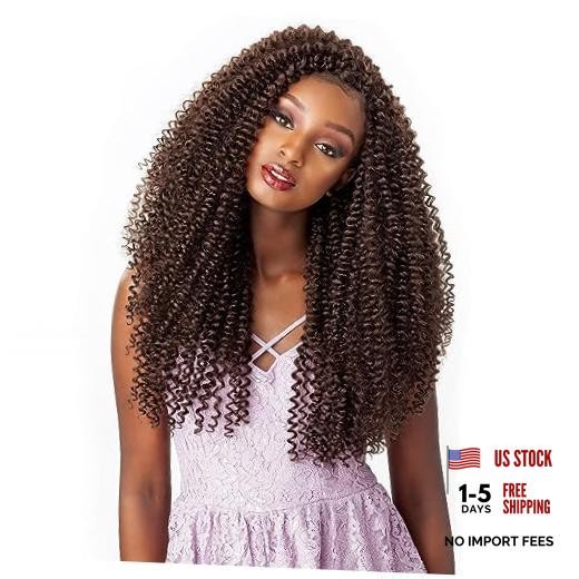 Lulutress Crochet Braiding Hair – Water Wave 18 Inch Fully Folded 2 DARKBROWN