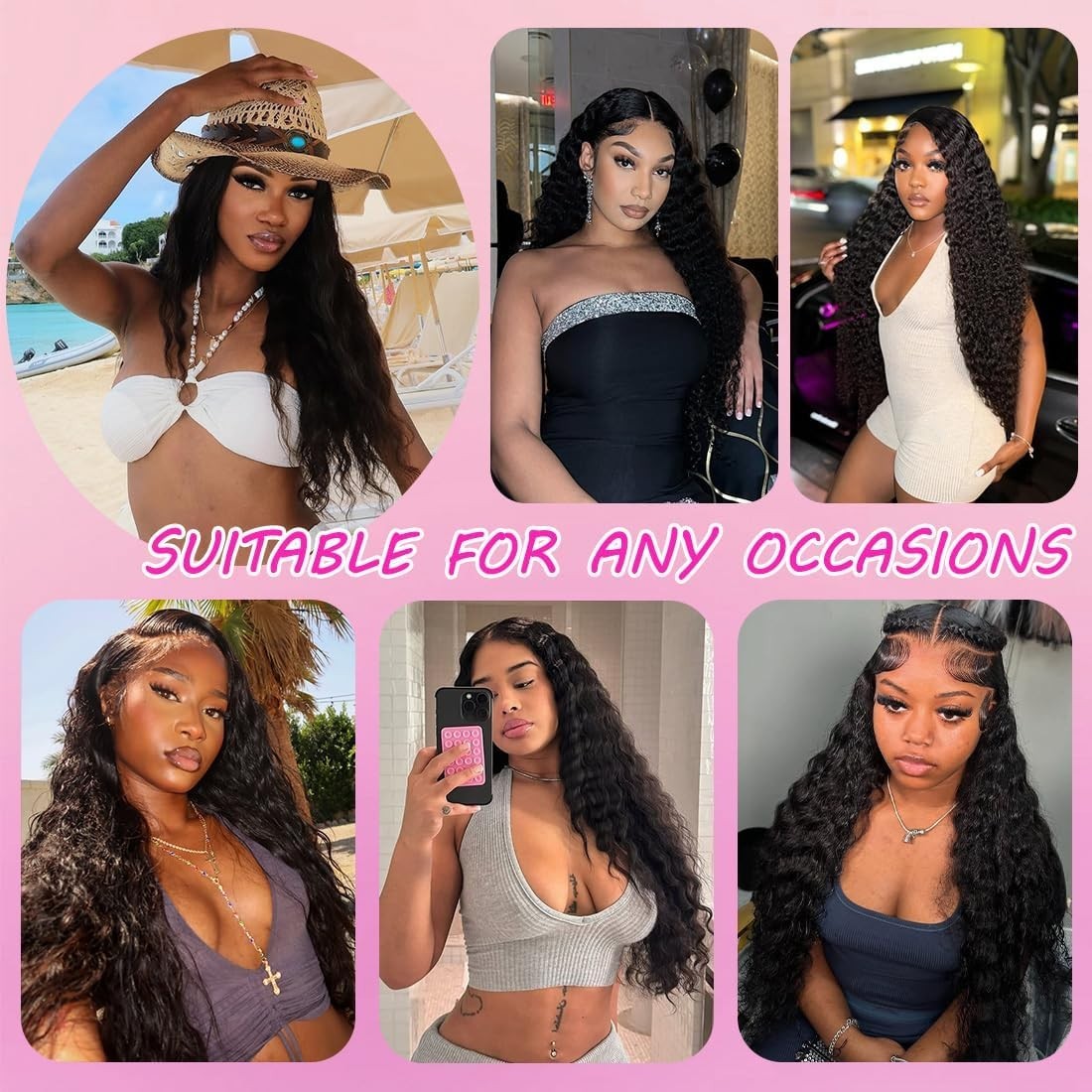 30″ Deep Wave Lace Front Wig – 200 Density, HD Transparent, Pre-Plucked Curly Ha