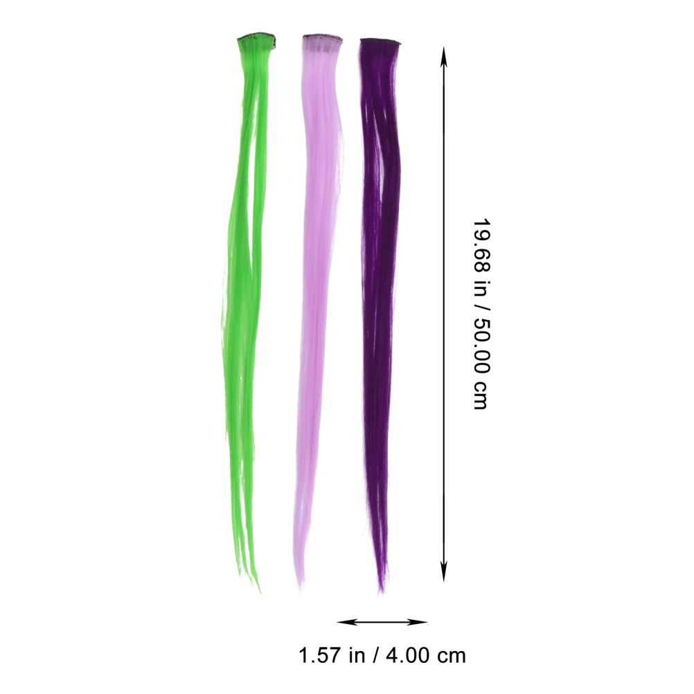 18Pcs Reusable One Piece Hair Extension Clips Colorful Hair Pieces for Party Use